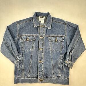 Vintage DKNY Denim Jacket Womens 10 Blue Jean Button Up